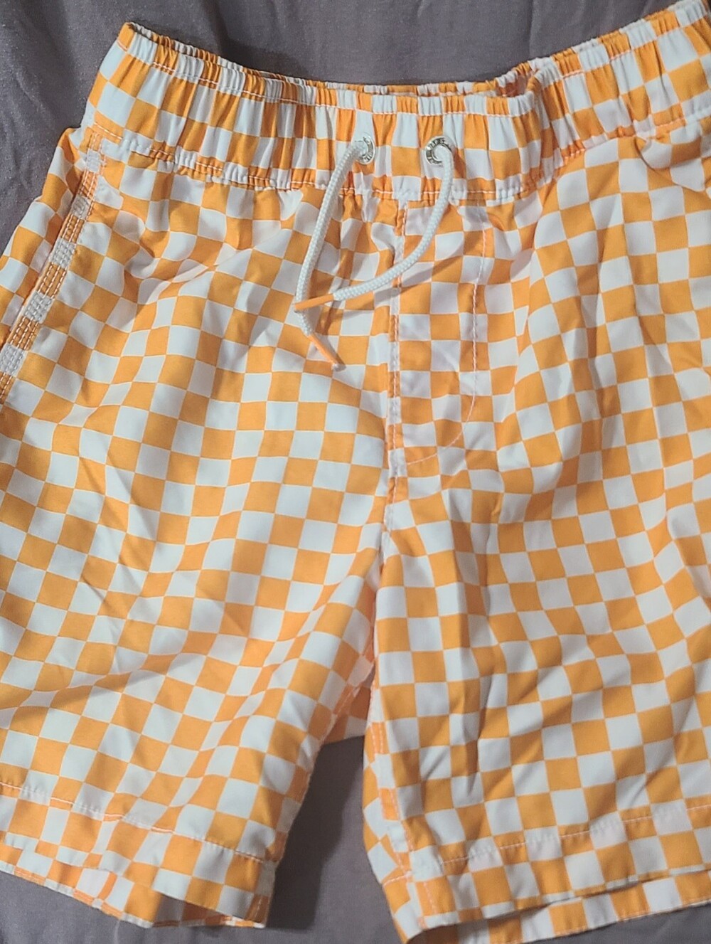GAP Orange and White Checker Swim Shorts